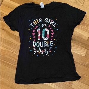 Black Graphic Kids T-Shirt, 10 Year Old Birthday